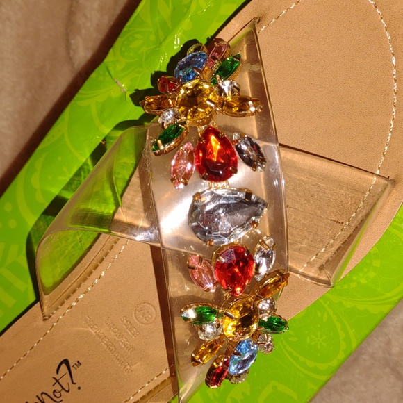 👣🩷🐰Y•NOT? 🐰🩷 Being Flat Rhinestone Sandals - Picture 13 of 16